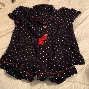 J. Crew navy blue and red pajama set